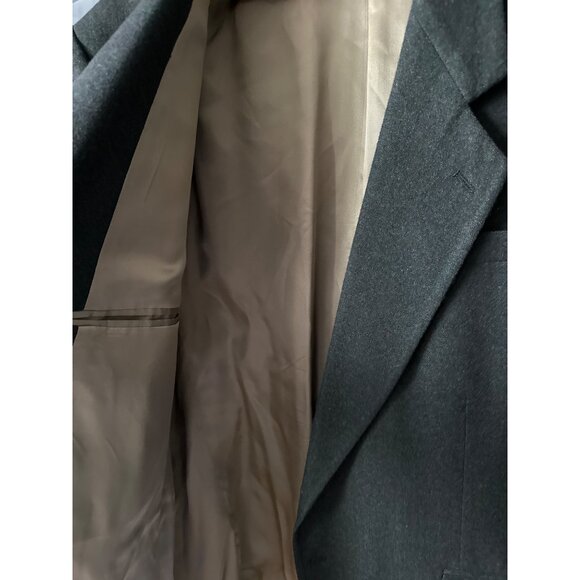 Oscar Del la Renta Wool Blend Blazer Charcoal Grey Double Button Fully Lined 44R - Picture 4 of 7